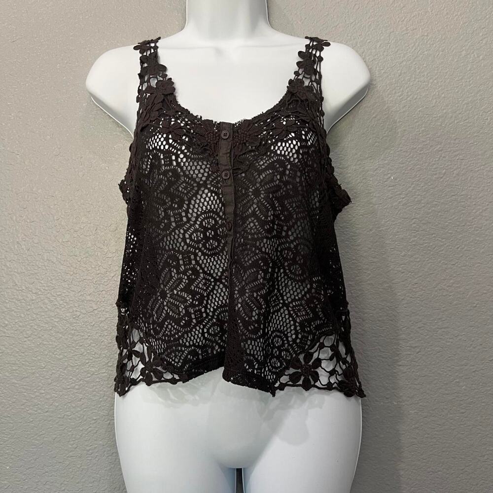 Kimchi blue brown lace tank